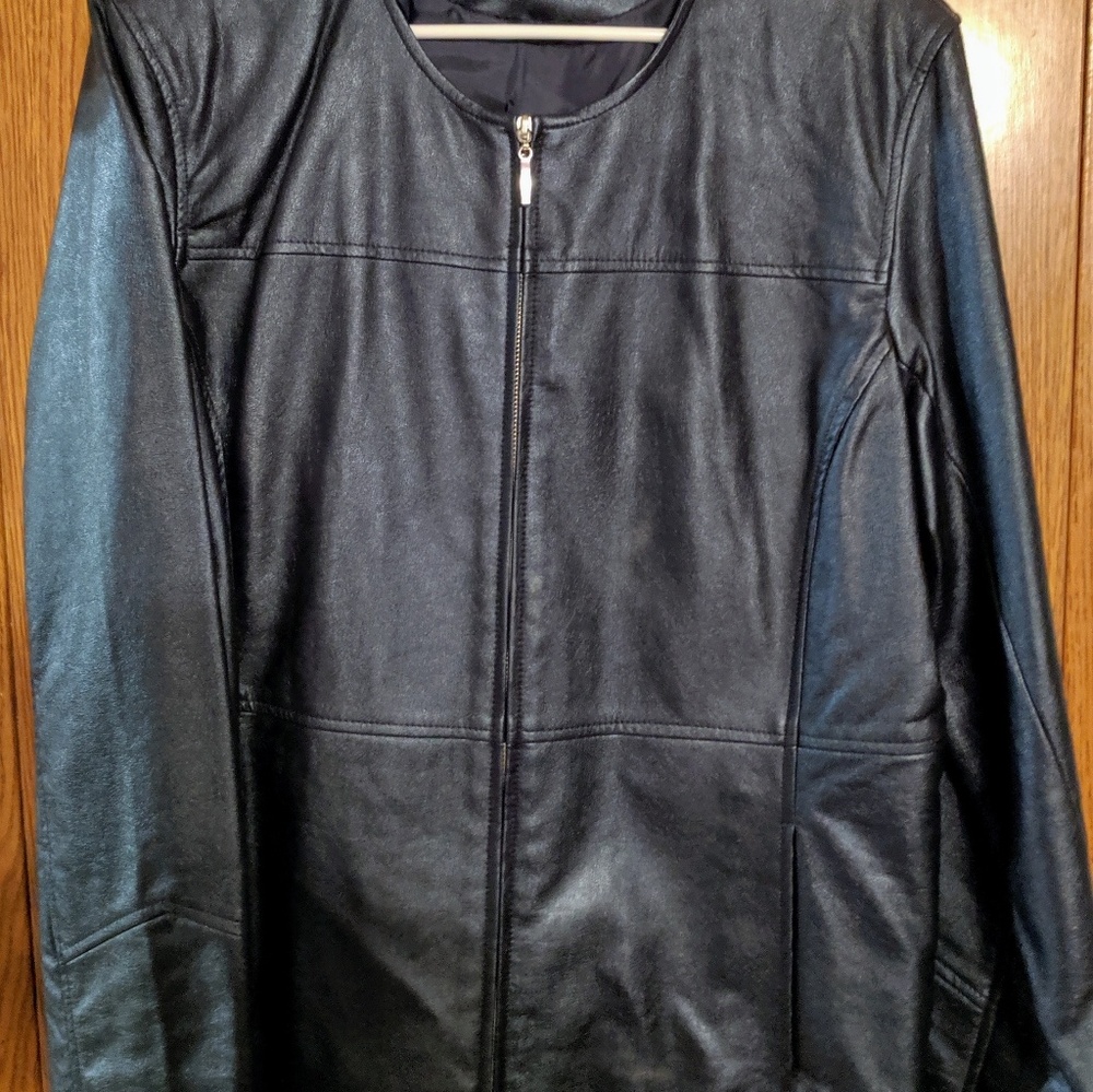 Susan Graver Faux Leather Jacket